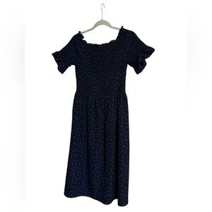 Navy Blue Polka Dot Dress